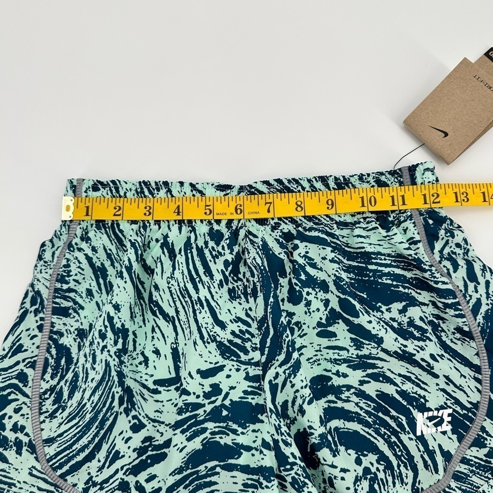 Nike Dri-Fit NWT Women's Navy/Mint Swirl Print Lined Running Shorts Size XS - Picture 9 of 11